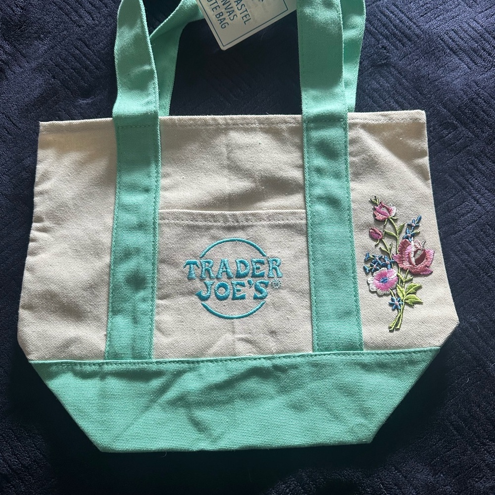 Trader Joe’s Mint Green and Cream Mini Tote Bag